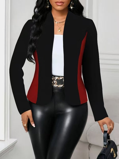 Blazer Femme Chic Moderne Bloc de Couleurs