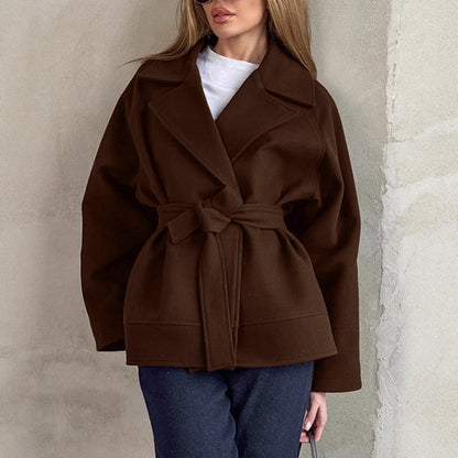 Cardigan Cache-cœur Femme Élégant Ceinture Décontracté Chic