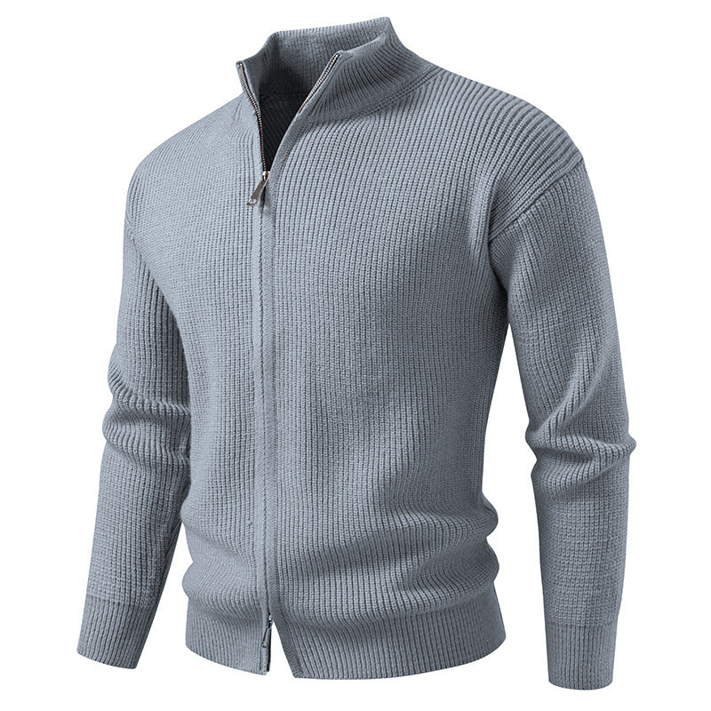 Cardigan homme col montant fermeture éclair moderne