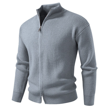 Cardigan homme col montant fermeture éclair moderne