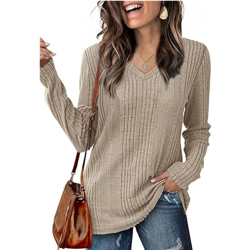 Pull pour femme, en tricot, col en V