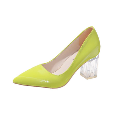 Escarpins à talons hauts avec talon transparent et bout pointu pour femmes