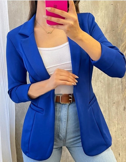 Blazer Femme Élégant Coupe Cintrée Manches Longues