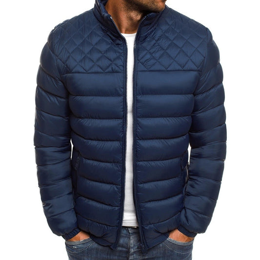 Herren Winterjacke Steppweste Hochkragen Reißverschlusstaschen - IdealeKleiden