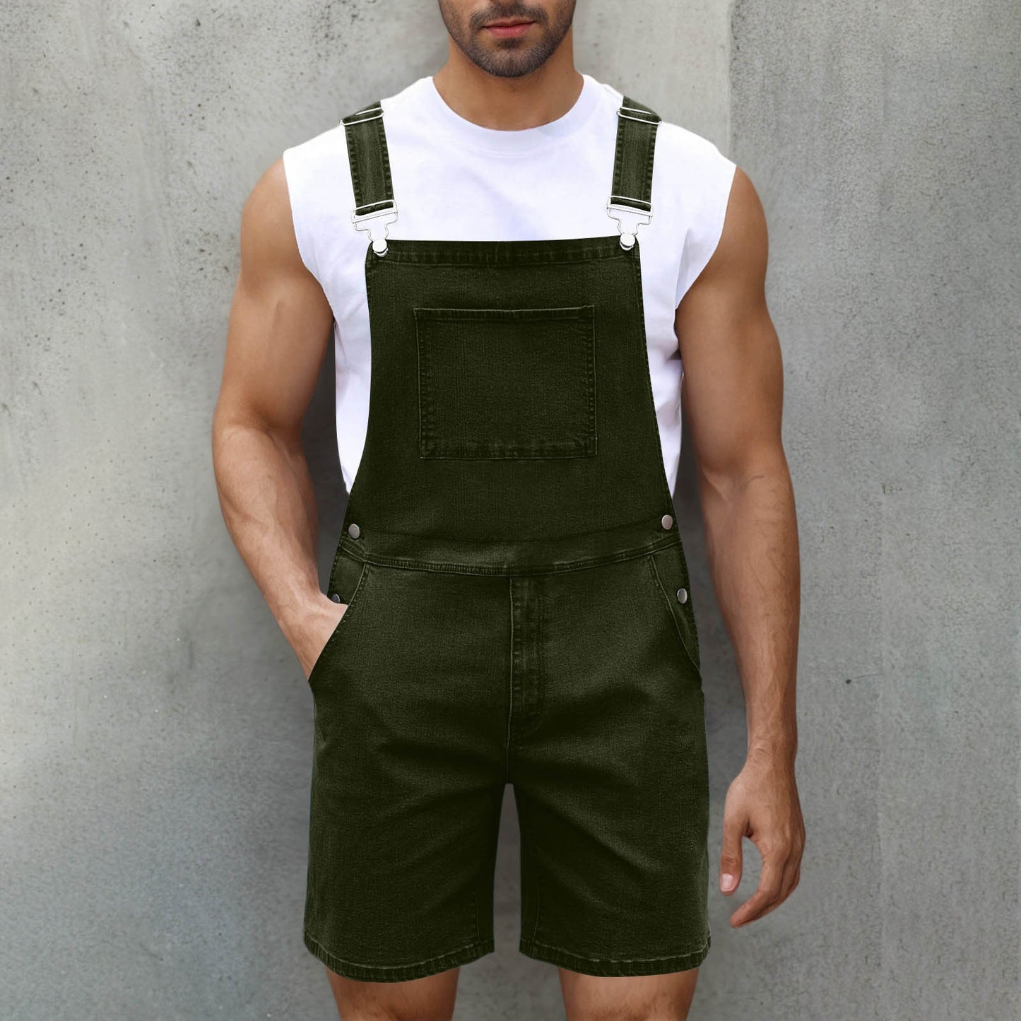 Salopette en jean confortable avec poches pour homme