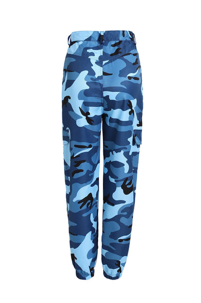 Pantalon cargo femme style camouflage Pratique Élastique