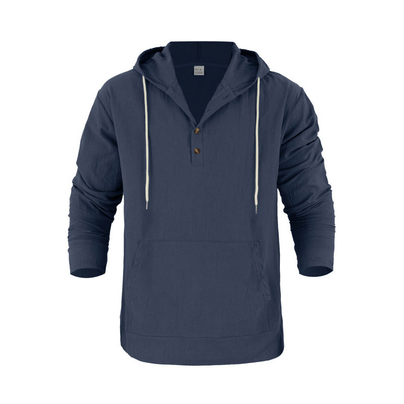 Sweat à capuche pour homme avec poches et boutons