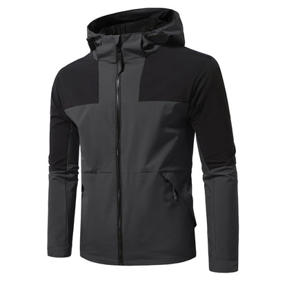 Blouson coupe-vent homme imperméable avec capuche et poches