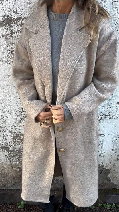 Manteau oversize doux pour femme en mélange de laine