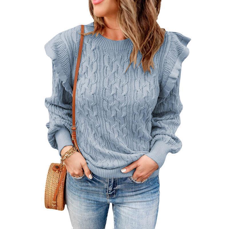 Pull Femme Tricot Motif Torsadé Élégant