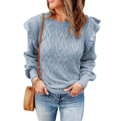 Pull Femme Tricot Motif Torsadé Élégant