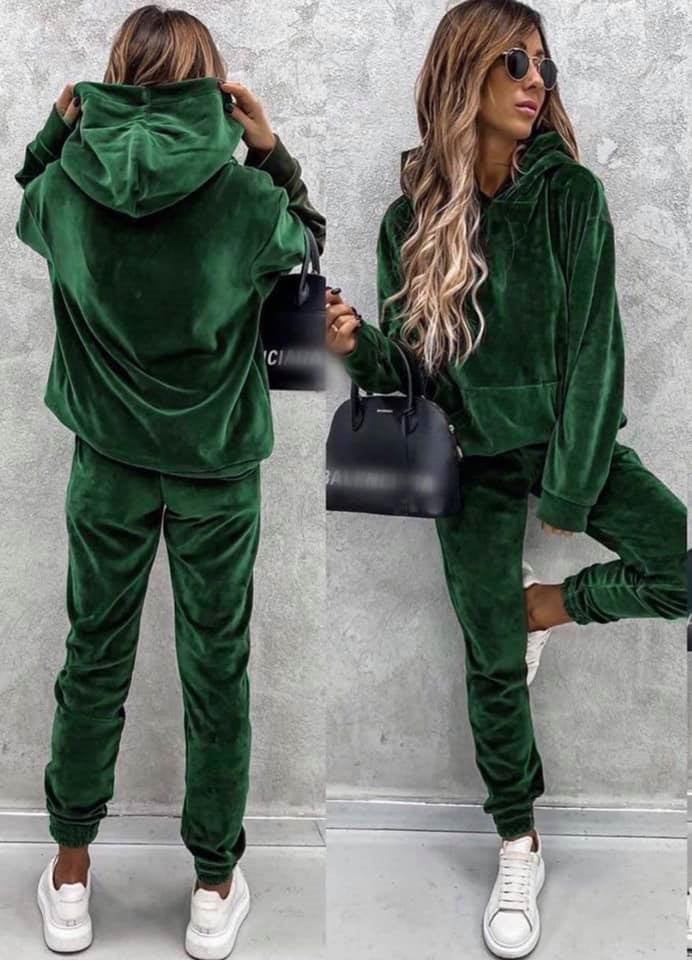 Survêtement de sport femme microfibre capuche poches tenue de sport