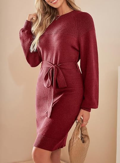 Robe Pull Femme Design Élégant avec Ceinture