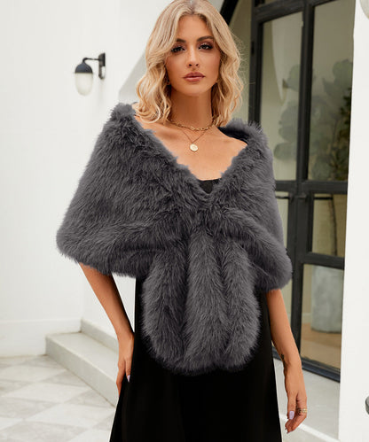 Étole de luxe élégante en fausse fourrure pour femmes