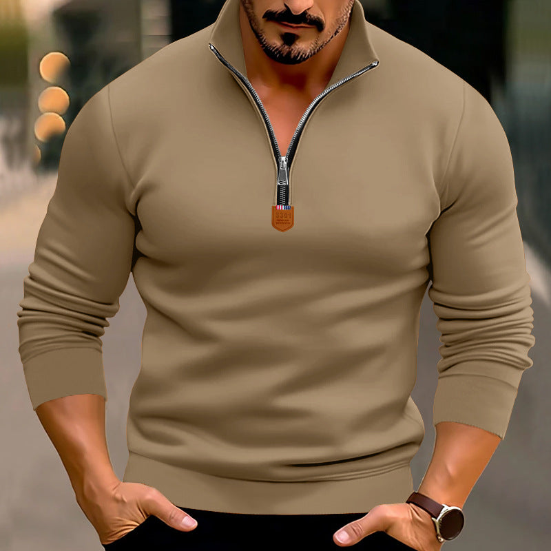 Pull de sport homme moderne col montant élastique