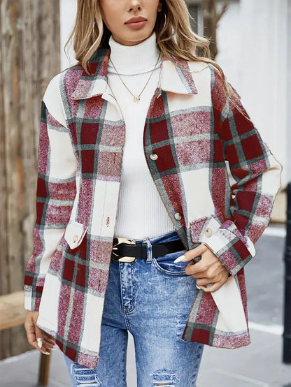Chemisier oversize à carreaux chic pour femme