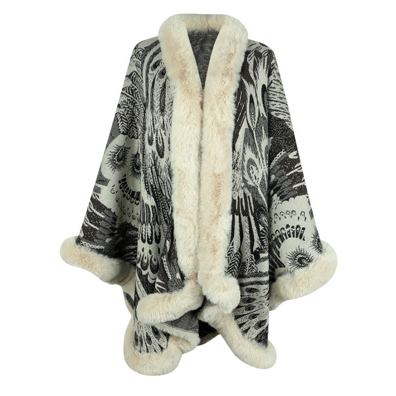 Poncho doux et chaud en polaire pour femme
