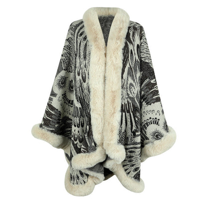 Poncho doux et chaud en polaire pour femme