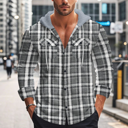 Hoodie homme à carreaux sportif