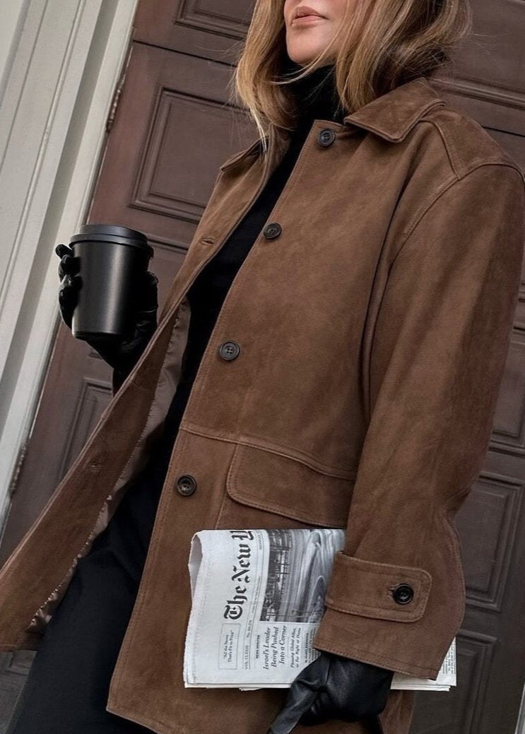 Veste en cuir tendance Boutonnage devant