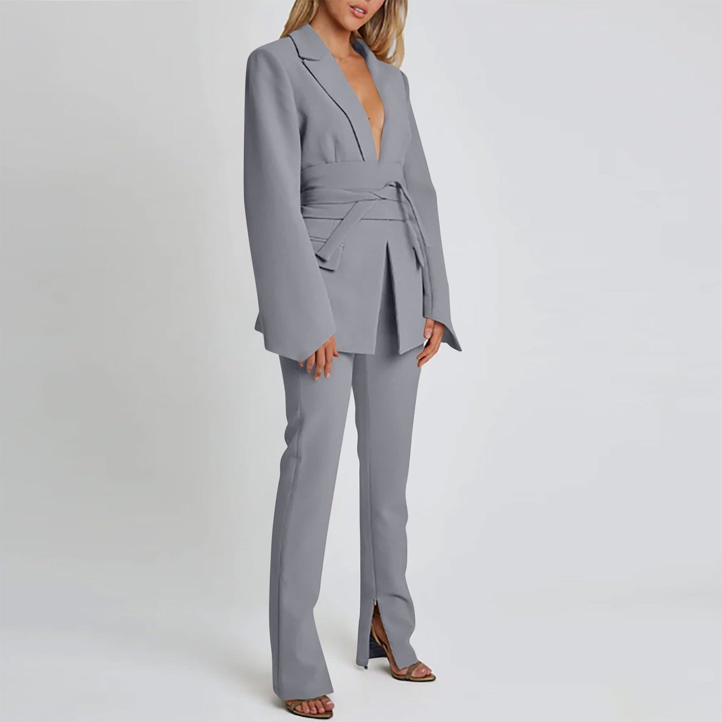 Blazer long élégant pour femme avec poches