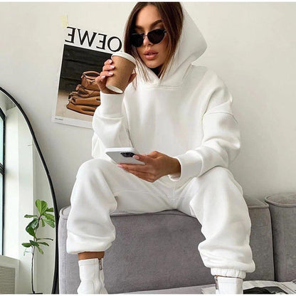 Ensemble de jogging pour femme à capuche, élastique et confortable