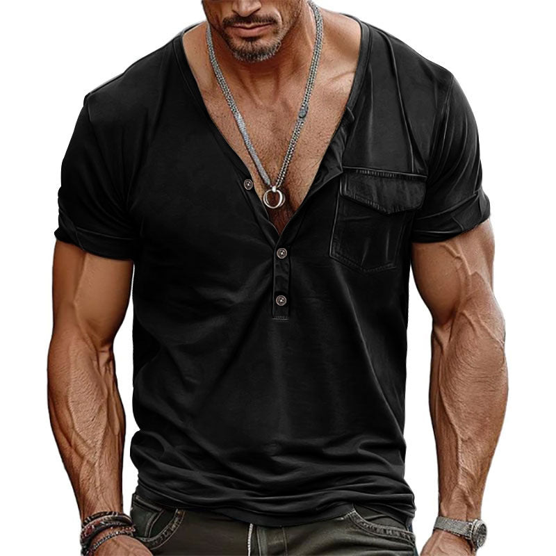 T-shirt homme manches courtes coupe moderne avec poche poitrine
