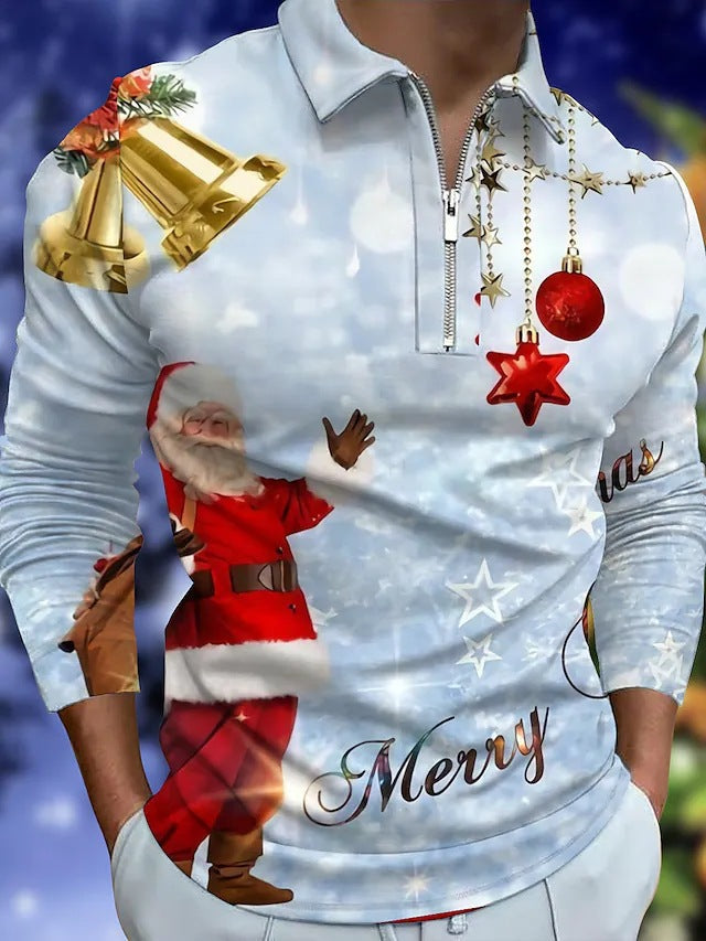 T-shirt de Noël à manches longues pour homme Idée cadeau festive