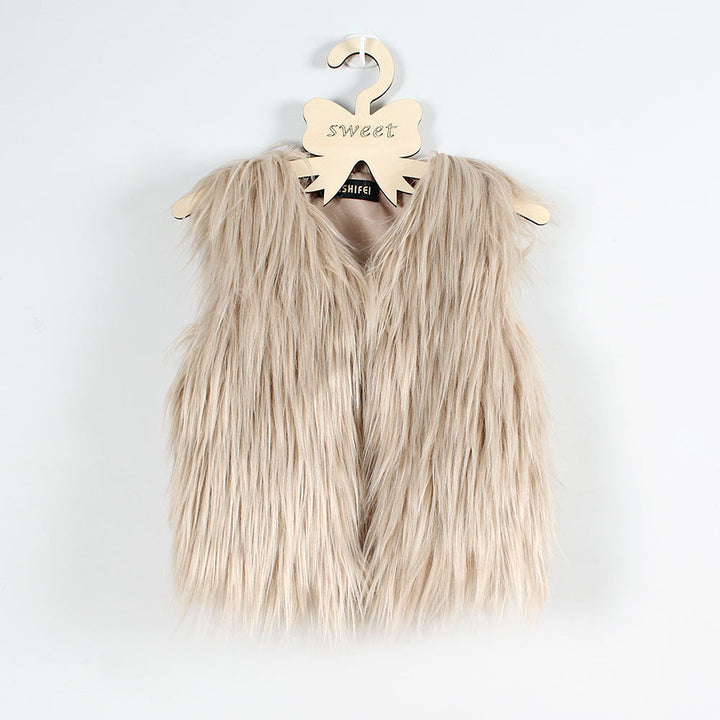 Gilet en fausse fourrure pour femmes Col haut Doux et élégant