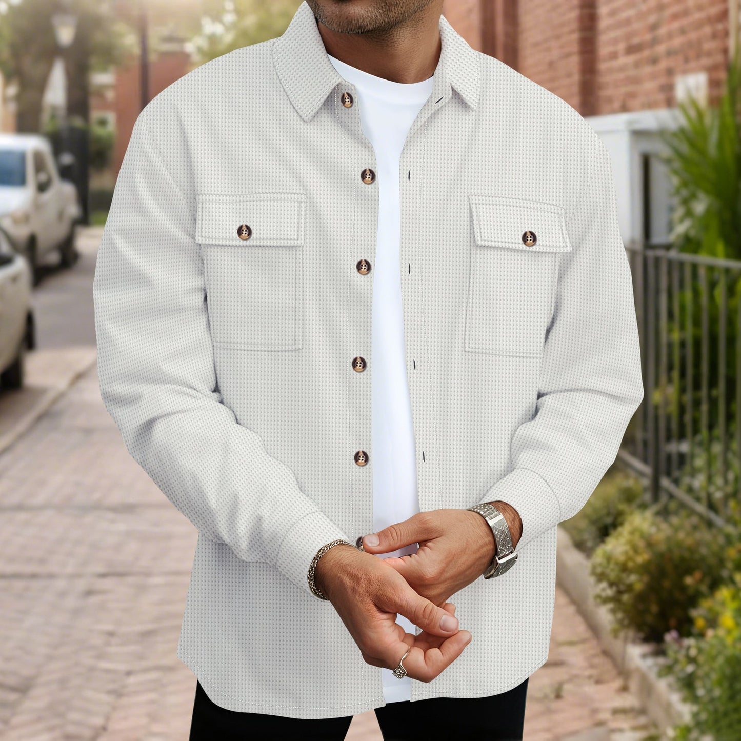 Chemise homme, coupe moderne, design avec poches