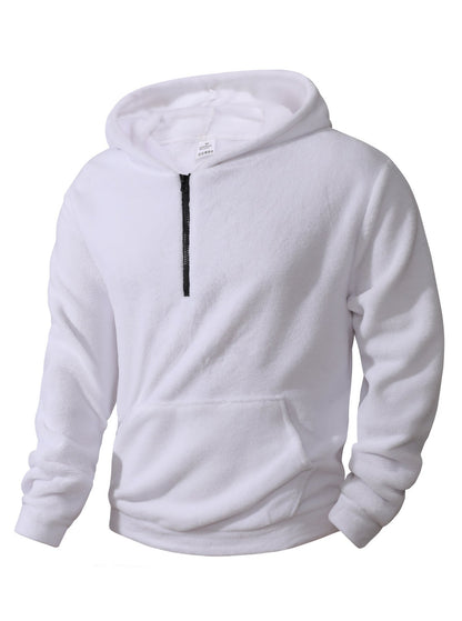 Sweat à capuche polaire homme demi-zip moderne