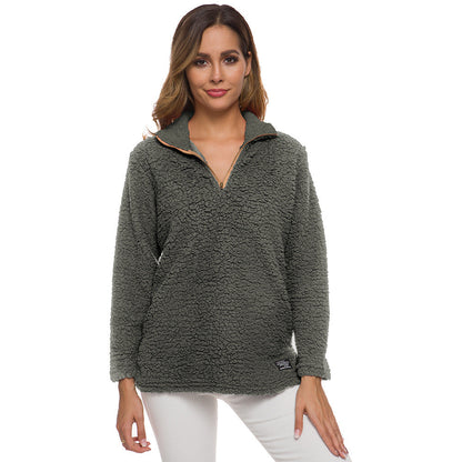 Polaire pour femme douce à col montant zippé
