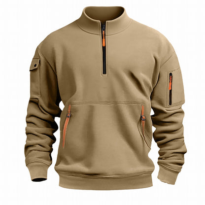 Pulls d'extérieur pour hommes, pratiques, avec fermeture éclair et poches