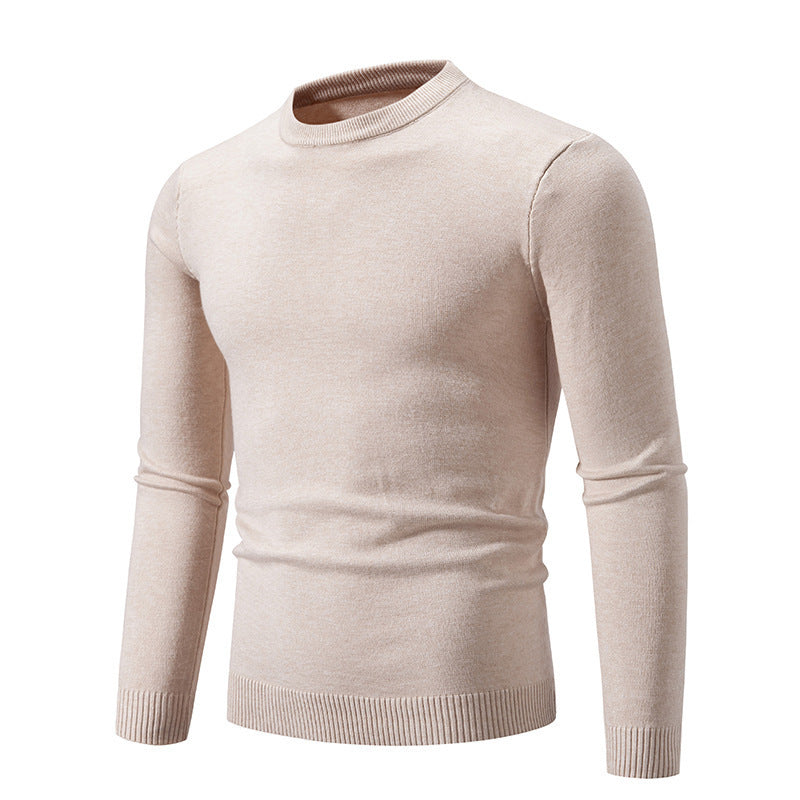 Pull col rond élégant en coton pour homme