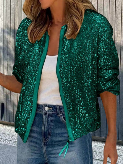 Veste à paillettes pour femme Coupe moderne Vêtements pour femme