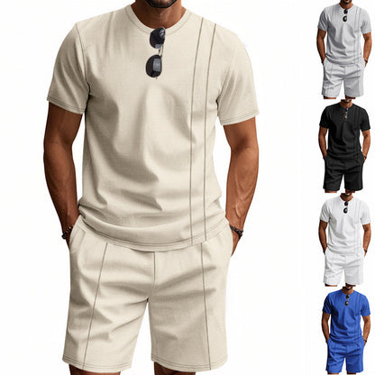 Herren Sport-Outfit Kurzarm-Shirt und Shorts atmungsaktiv - IdealeKleiden