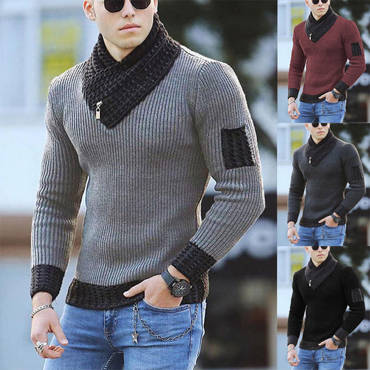Herren Strickpullover Modern Kragen Reißverschluss - IdealeKleiden