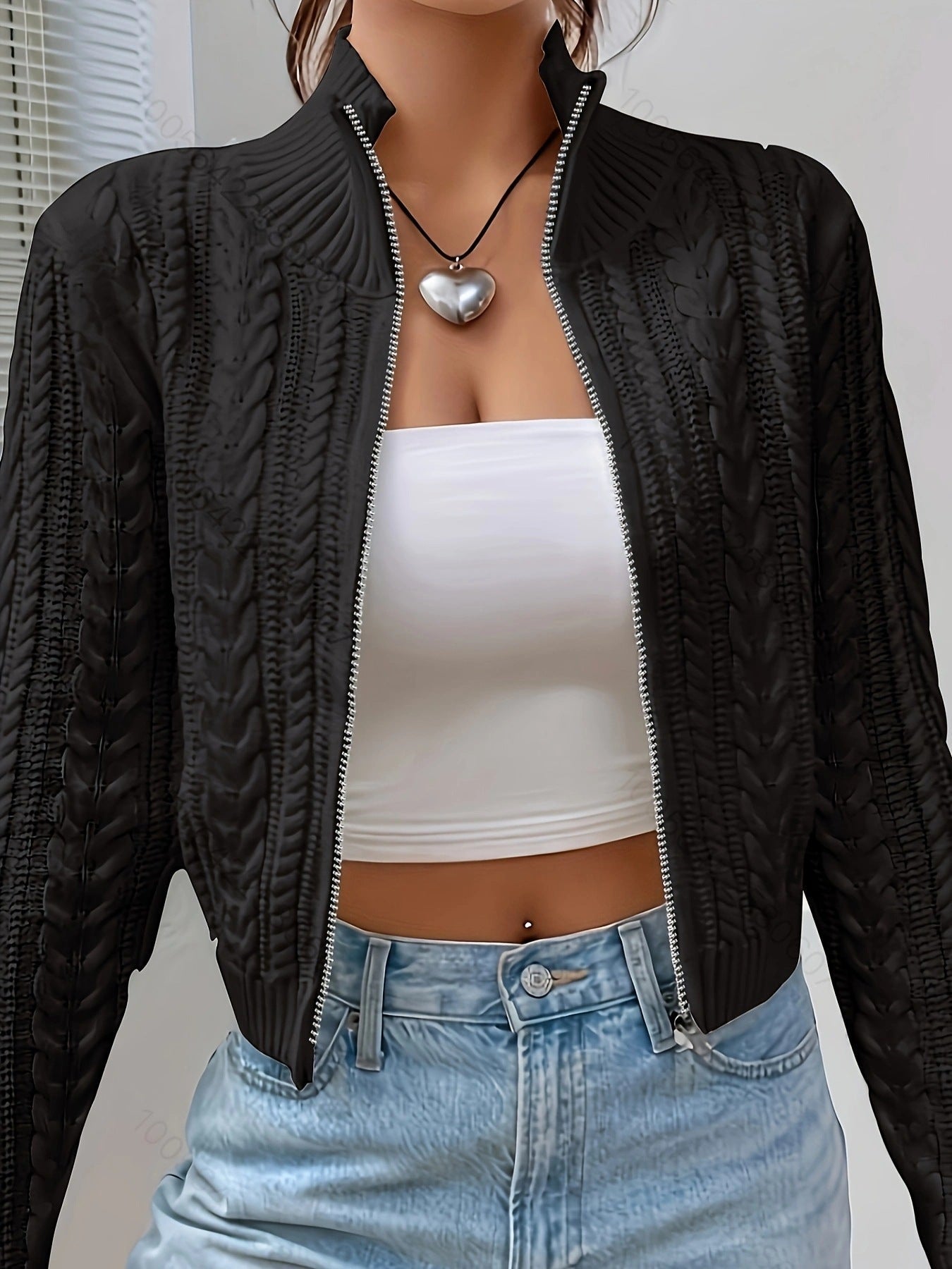 Cardigan pour femme Motif torsadé élégant Chaussures modernes pour femme