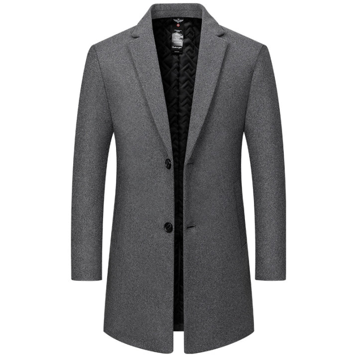 Manteau d'hiver long noir pour homme Coupe élégante