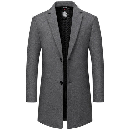 Manteau d'hiver long noir pour homme Coupe élégante