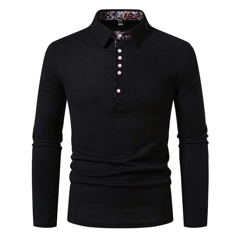Polo homme manches longues style col moderne