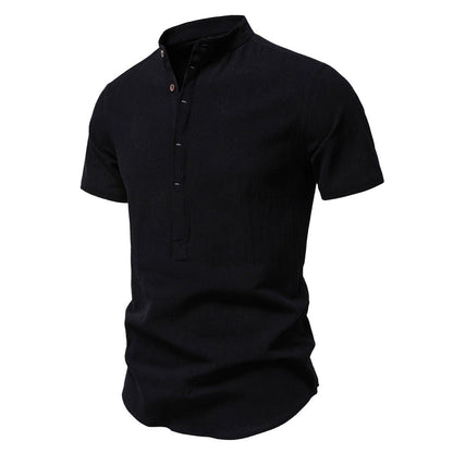 T-shirt homme à manches courtes, design moderne, patte de boutonnage