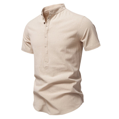 T-shirt homme à manches courtes, design moderne, patte de boutonnage