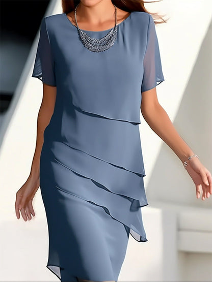 Robe femme élégante Fluide Effet superposé