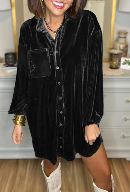 Robe en velours pour femme Douce Élégance