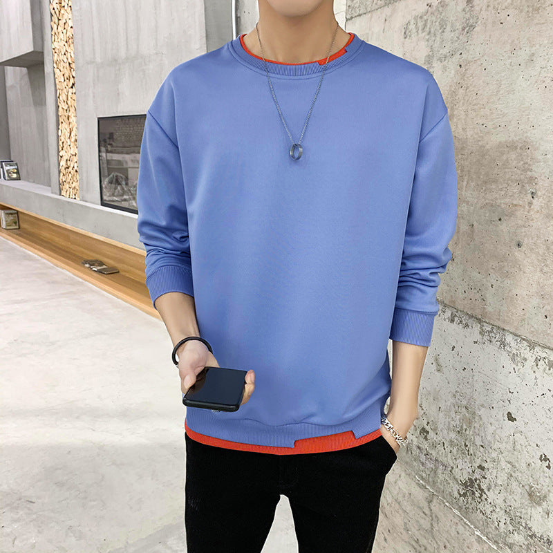 Sweat-shirt homme Décontracté Ourlet contrastant Tendance