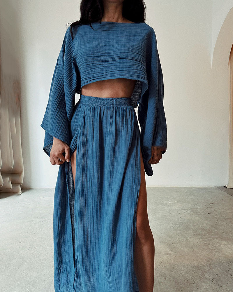 Ensemble d'été femme Crop Top Mini-jupe