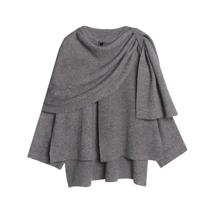 Poncho en maille pour femme Doux Confortable Élégant