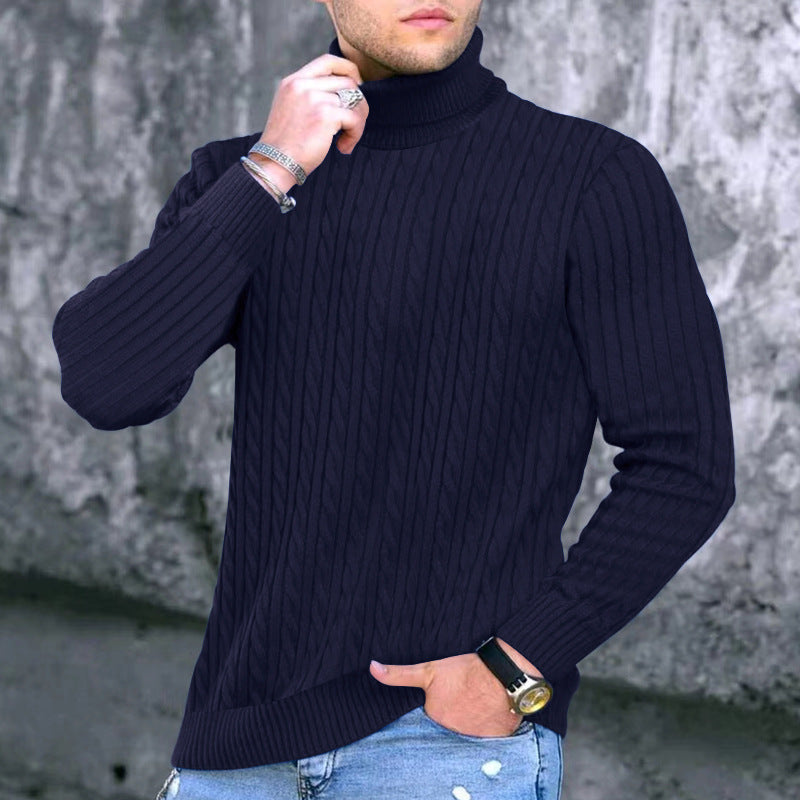 Col roulé homme moderne texturé