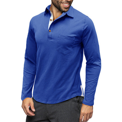 Chemise cintrée à manches longues en coton avec poche poitrine